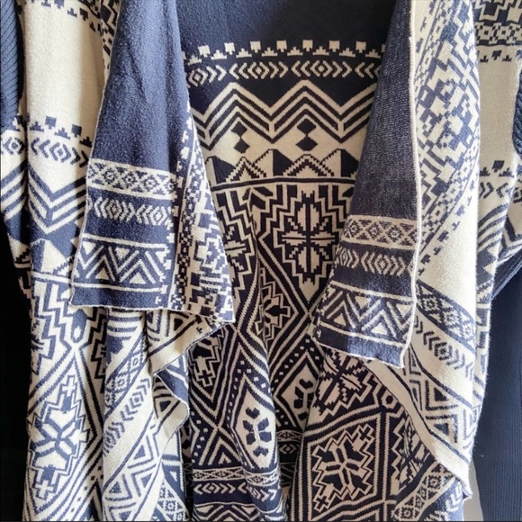 Lucky Brand cardigan navy southwestern waterfall - Picture 4 of 7